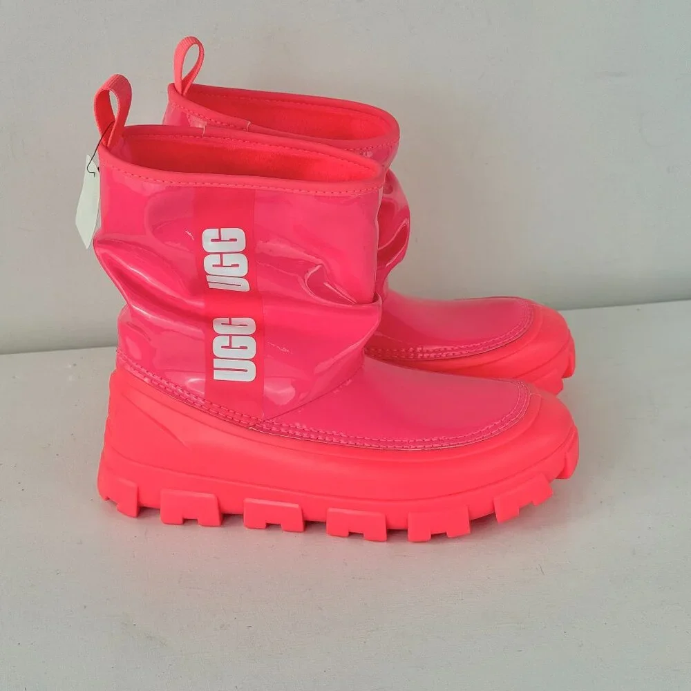 Youth Size 5 - UGG Classic BRELLAH MINI Rain/Winter Girls Boots - Super Coral